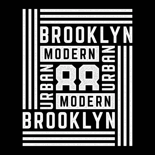 Brooklyn temasının vektör retro illüstrasyonu. Şehir. Modern. Biçimlendirilmiş klasik grunge beyaz tipografi, tişört grafikleri, poster, baskı. — Stok Vektör