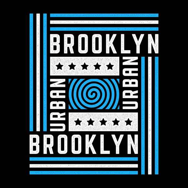 Vector retro illustratie over het thema Brooklyn. Stedelijke stijl. Een ster. Gestileerde vintage witte typografie, t-shirt graphics, poster, print. — Stockvector