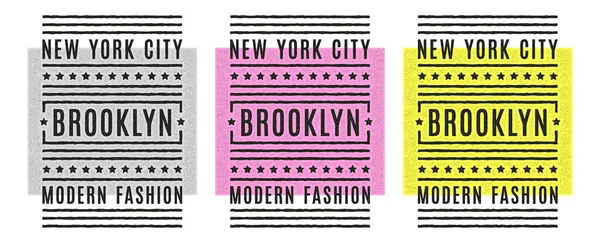Vector retro illustratie over het thema Brooklyn. Stedelijk. Modern. Gestileerde vintage grunge witte typografie, t-shirt graphics, poster, print. — Stockvector