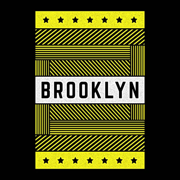 ブルックリンをテーマにしたベクトルレトロイラスト。都市部。近代的。スタイリッシュなヴィンテージグランジストライプ、ポスター、プリント. — ストックベクタ