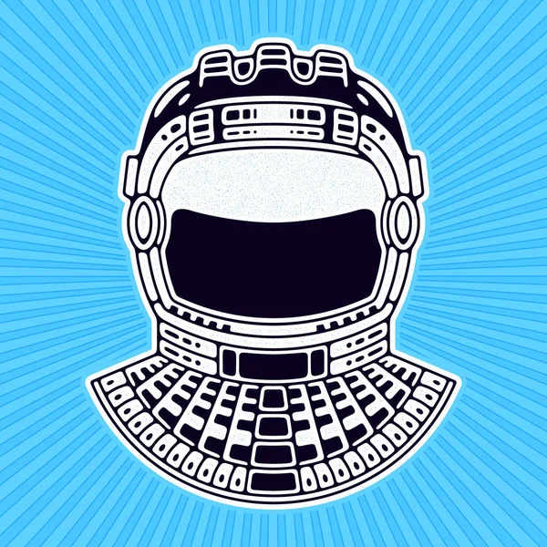 Raumfahrer-Anzug. Modernes Weltraum-Logo. Einfarbiges Emblem. — Stockvektor