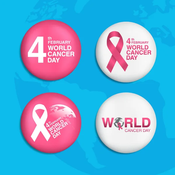 Pin Día Mundial Del Cáncer Febrero Fondo — Foto de Stock