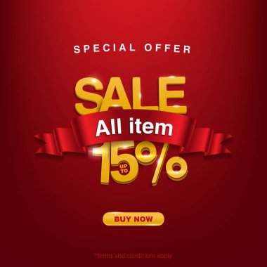 Satış banner şablon tasarım büyük satış kadar %15 uzakta için özel