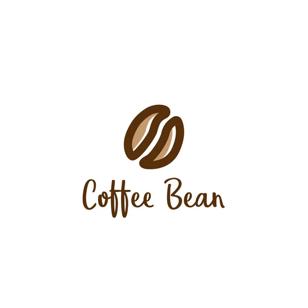 Logotyp Kaffebönor Utsäde Brun Heta Ursprungliga Smak Perfekt — Stock vektor