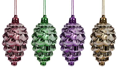 Noel ağacı oyuncak şiş beyaz izole arka plan