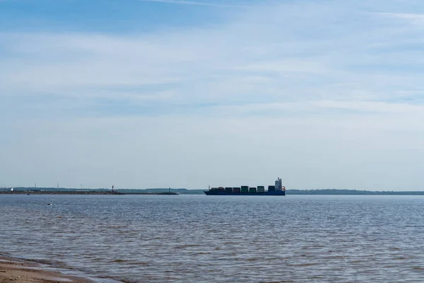 a large merchant ship to transport containers on Board at sea. cargo transportation