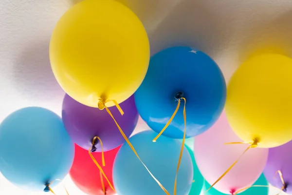 balloons and colorful balloons with happy celebration party background