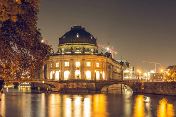 Museum Island Night Center Berlin Autumn Mood River Spree Bridges — Stock Photo, Image