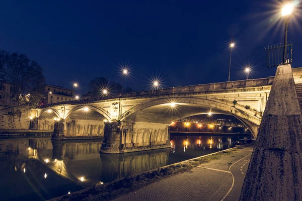 Ponte Sisto Stone Road Bridge Historic Center Rome Tiber River — Stock Photo, Image