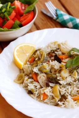 Pırasa ve diğer sebze, Yunan mutfağı pirinç