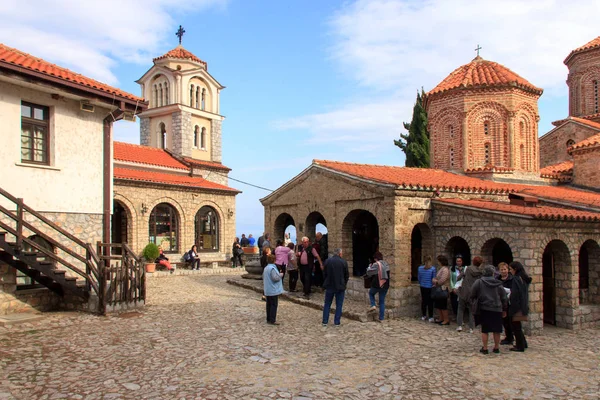Ohrid, Makedonya (EYC) - 14 Ekim, 2018: 10th yüzyıl Doğu Ortodoks Manastırı Kilisesi, St. Ohri Gölü, Ohri şehir güneyinde yer alan Naum.