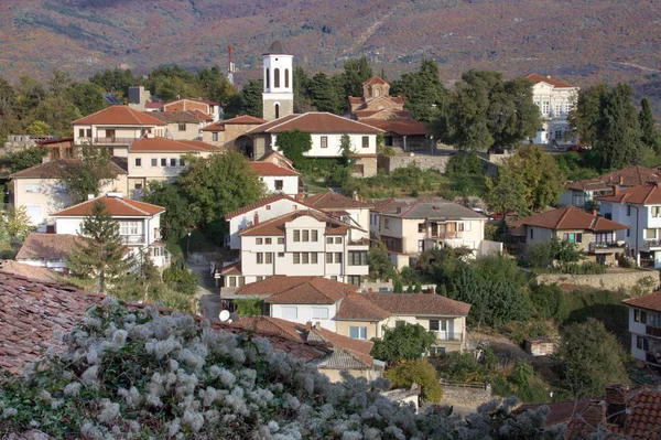 Ohri tarihi şehir pek çok kilise ve tradtional mimari görünümünü — Stok fotoğraf