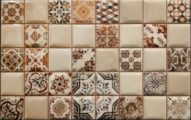 Arkaplan olarak seramik zemin ve duvar fayansları