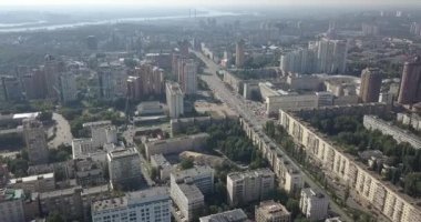 Hava şehir görünümü modern şehir inşaat ve geliştirme Kiev