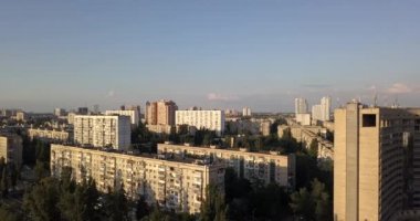 Kiev, Ukrayna - Drone uçuş Dnieper Nehri, Patona Köprüsü üzerinde