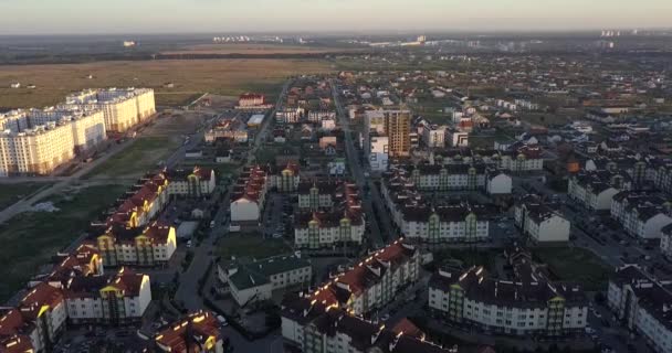 Aerial view over township — Stock Video