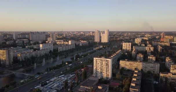 Aerial photography of the city of Kiev — Stock Video