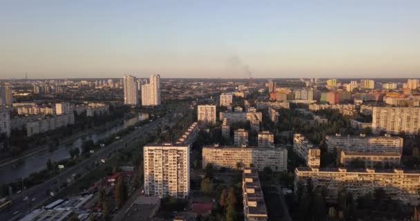 Letecká fotografie města Kyjev — Stock video