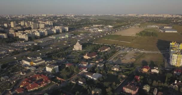 Ariel vista das casas na Ucrânia 4k 4096 x 2160 pixels — Vídeo de Stock