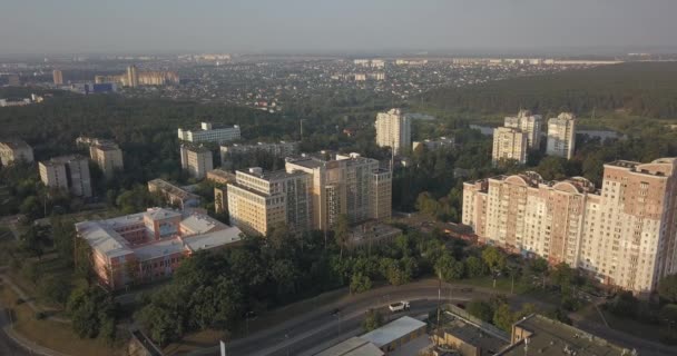 Residential neighborhood houses district aerial view 4k 4096 x 2160 pixels — Stock Video