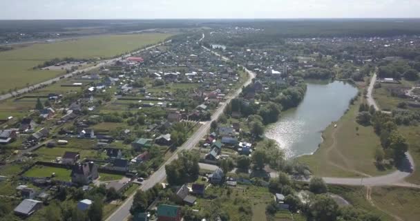 AERIAL SHOT: Beautiful small village or township 4k 4096 x 2160 pixels — Stock Video