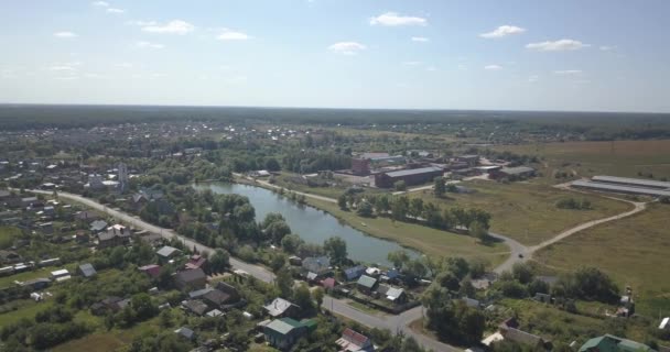 AERIAL SHOT: Beautiful small village or township 4k 4096 x 2160 pixels — Stock Video