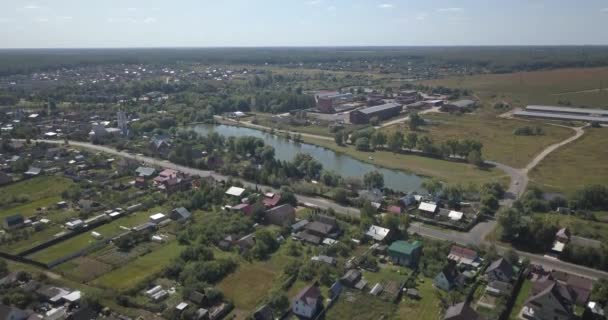 AERIAL SHOT: Beautiful small village or township 4k 4096 x 2160 pixels — Stock Video