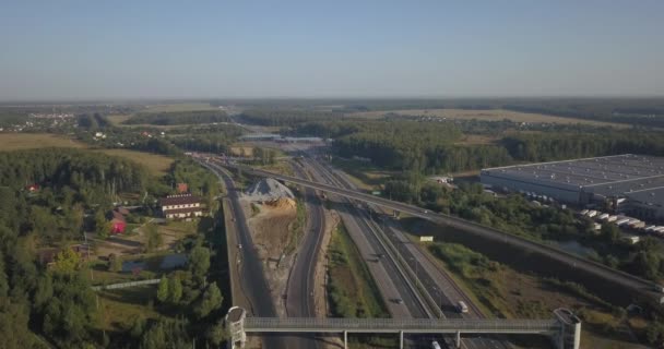 Aerial of Intercity Highway Canton près de Domodedovo aéroport 4k 4096 x 2160 