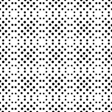 Sorunsuz vektör desen, farklı boyutlarda siyah noktalardan oluşan. Çizgi çeşitli geometrik şekiller oluşturun. Uygun olarak arka plan, doku, ambalaj.