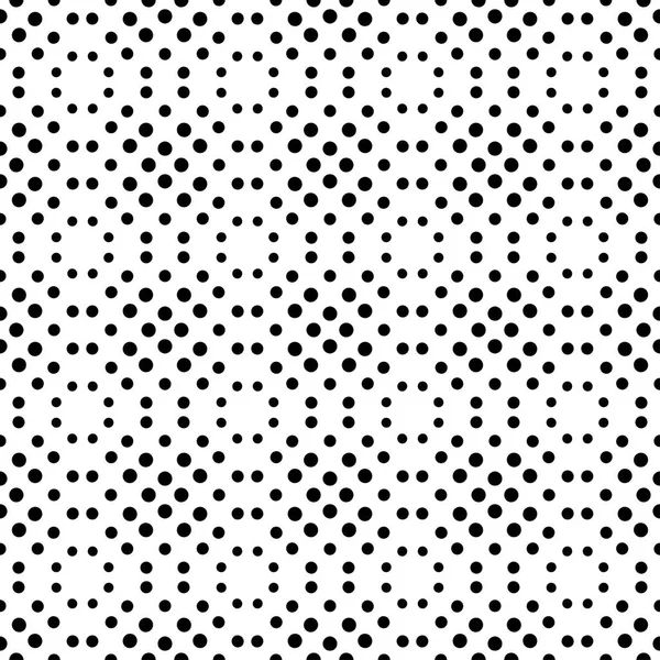 Seamless Vector Pattern Consisting Black Dots Different Sizes Construct Various — Stock Vector