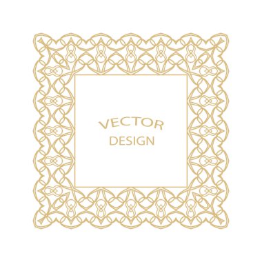 Dairesel Barok süsleme. Altın çerçeve retro tarzı bir logo, kutlama, davetiyeler, dekorasyon. Vektör.