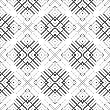 Kesintisiz geometrik desen. Basit geometrik şekiller üzerinden düzenli olarak yinelenen süsleme. Vektör çizim.