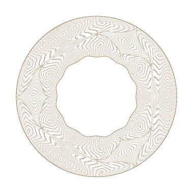 Dairesel gilyoshny süsleme. Zor geometrik desen. Menkul Kıymetler, sınır, banknot korunması için geçerli olacaktır. Vektör.