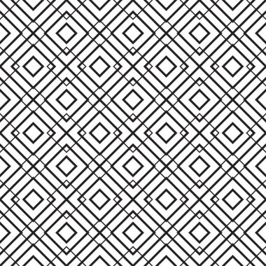 Kesintisiz geometrik desen. Basit geometrik şekiller üzerinden düzenli olarak yinelenen süsleme. Vektör çizim.