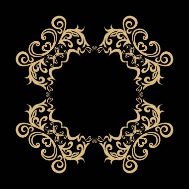 Vektör dairesel süsleme. Soyut minimalizm logosunu görmeniz gerekir. Vektör çizim.