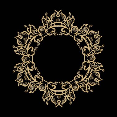 Vektör dairesel süsleme. Soyut minimalizm logosunu görmeniz gerekir. Vektör çizim.