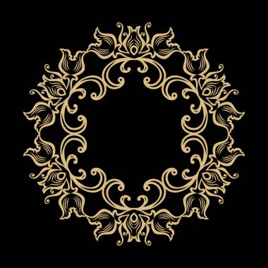 Vektör dairesel süsleme. Soyut minimalizm logosunu görmeniz gerekir. Vektör çizim.