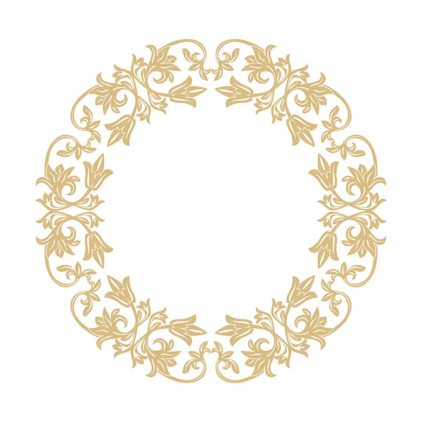 円形のバロック様式の飾り レトロなスタイルのロゴ お祝い 装飾のゴールド フレーム ベクトル — ストックベクタ