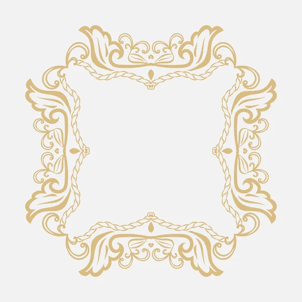 圆形巴洛克装饰品 一个金色的框架 复古风格的标志 — 图库矢量图片
