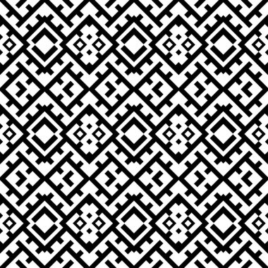 Sorunsuz siyah-beyaz arka plan. Geometrik vektör çizim. Kayıt web, ambalaj, doku.