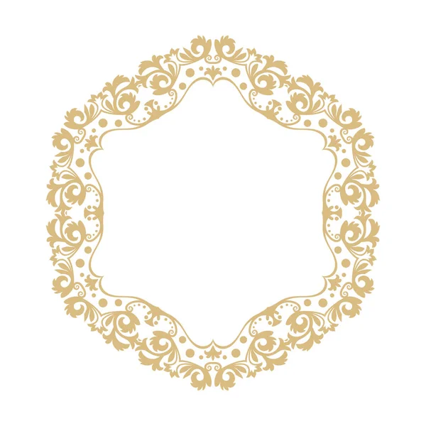 Circulaire Barok Ornament Een Gouden Frame Retro Stijl Voor Een — Stockvector