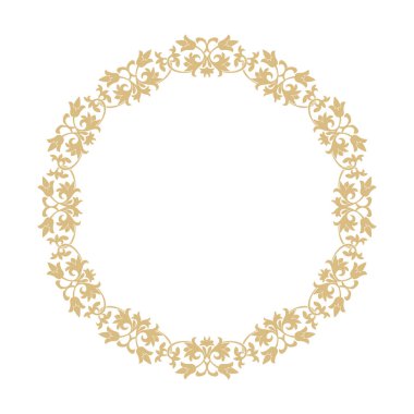 Dairesel Barok süsleme. Altın çerçeve retro tarzı bir logo, kutlama, davetiyeler, dekorasyon. 