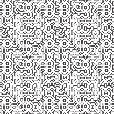 Soyut modern geometrik seamless modeli. Şık doku edikula, üçgenler ve dikdörtgenler. Vektör grafikleri.