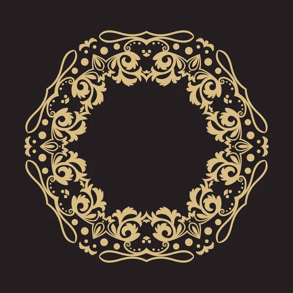 圆形巴洛克式装饰品 复古风格的黄金框架的标志 — 图库矢量图片
