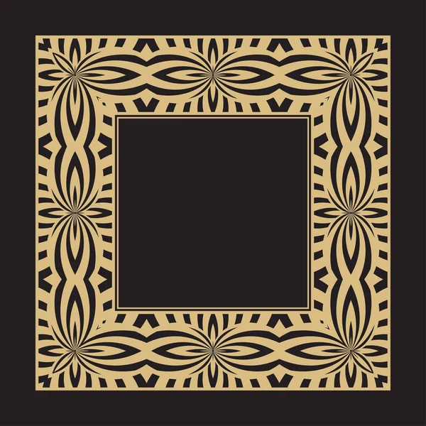 Геометрический Прямоугольный Орнамент Золотая Рамка Монограмм Логотип Приглашение Свадьбу Вектор — стоковый вектор