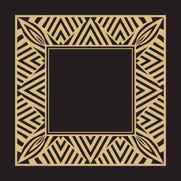 Prostokątne Ornamencie Ramce Złota Dla Monogramy Logo Zaproszenie Ślub Wektor — Wektor stockowy