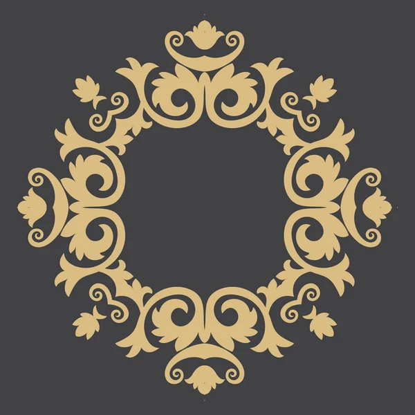ゴールドのビンテージ フレーム 円形のバロック様式の飾り メニューの招待状 カードのデザインの装飾的な要素 ベクトル グラフィック — ストックベクタ
