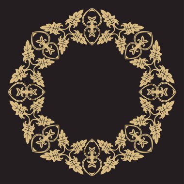 Dairesel Barok süsleme. Altın çerçeve retro tarzı bir logo, kutlama, davetiyeler, dekorasyon. 