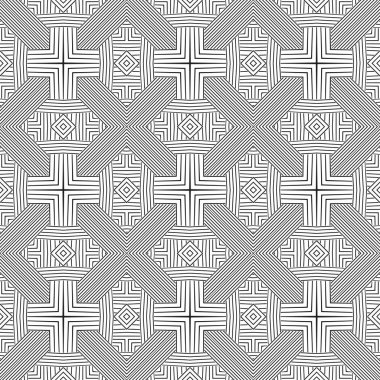 Kesintisiz geometrik vektör şablonu. Soyut Doğrusal çizim. Bir kafes grafik tasarım. Vektör desen.
