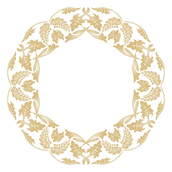 Circulaire Barok Ornament Een Gouden Frame Retro Stijl Voor Een — Stockvector